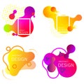 Set of colorful elements, gradient abstract.